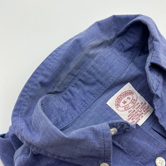 Brooks Brothers Blue Button Down Long Sleeve Shirt Size‎ 16-5 - Picture 8 of 8